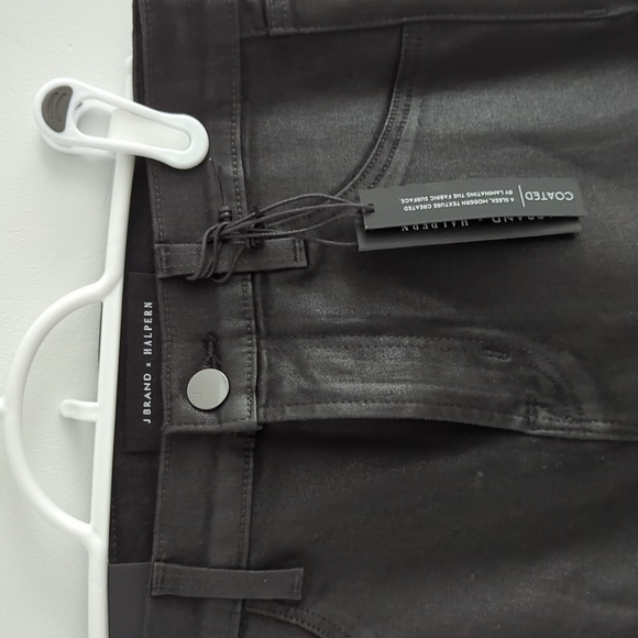 J Brand x Halpern coated black skinny jeans with metal fringe detail - Picture 3 of 7